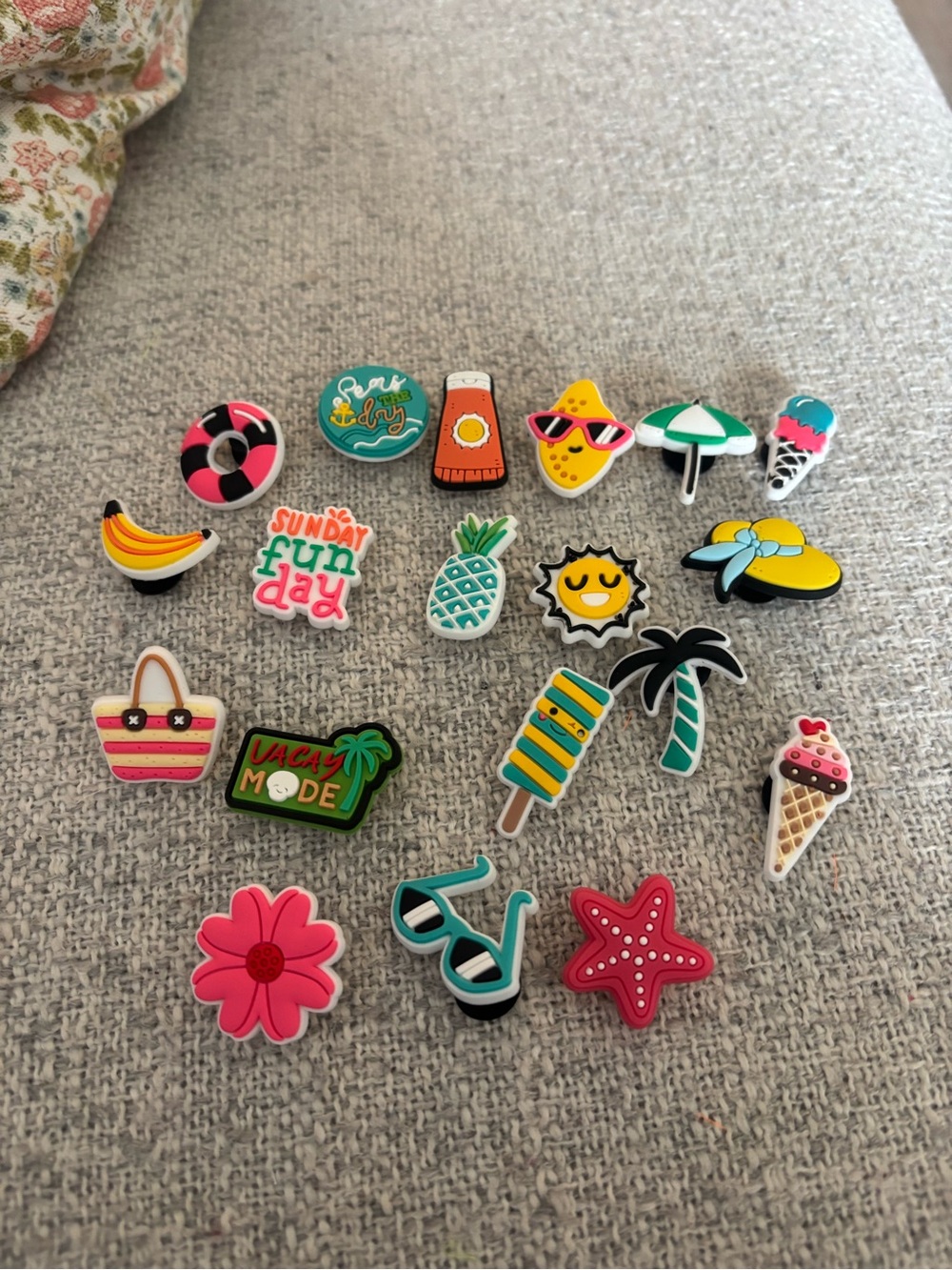 Set of 19 Summer Shoe Charms - Colorful Tropical Set